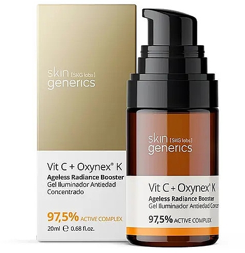 Skoncentrowany żel rozświetlający, przeciwdziałający efektom starzenia - Skin Generics Concentrated Anti-Aging Brightening Gel Vit C + Oxynex K — Zdjęcie N1