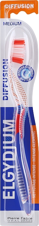 Szczoteczka do zębów Diffusion, średnia, pomarańczowa - Elgydium Diffusion Medium Toothbrush — Zdjęcie N1