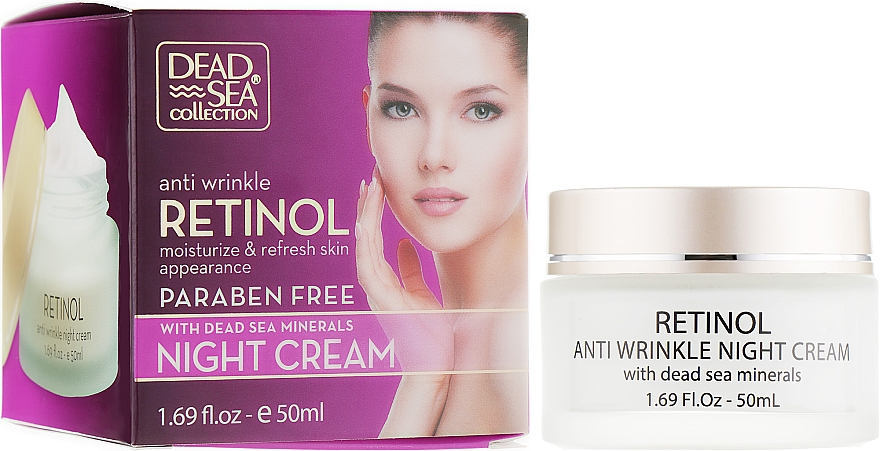 Przeciwzmarszczkowy krem na noc z retinolem i minerałami z Morza Martwego - Dead Sea Collection Retinol Anti Wrinkle Night Cream