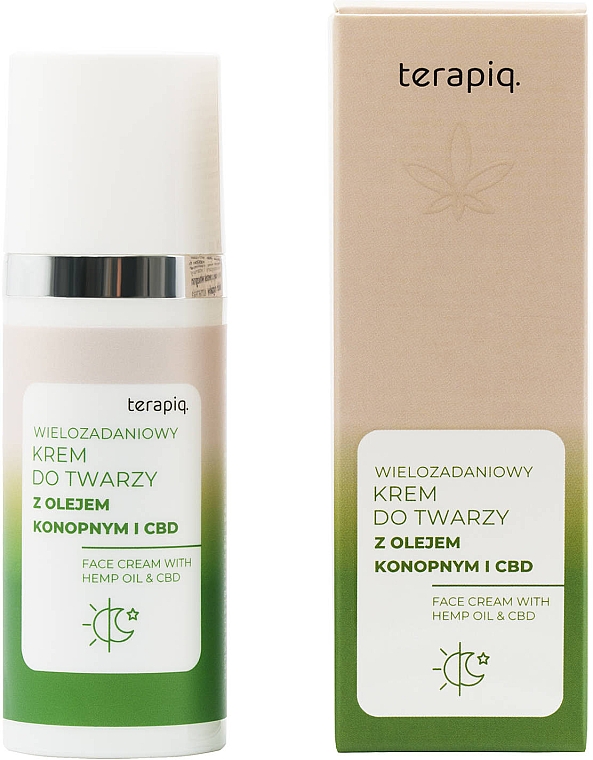 Wielozadaniowy krem ​​do twarzy z olejem konopnym i CBD - Terapiq Day & Night Face Cream With Hemp Oil & CBD — Zdjęcie N1