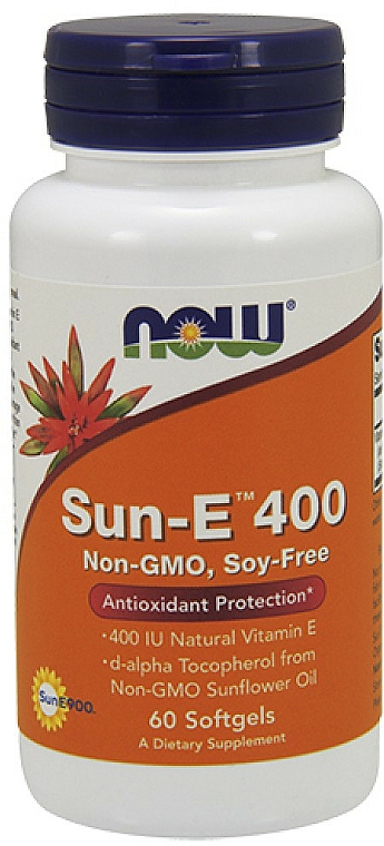 Witamina Sun-E 400 - Now Foods Sun-E 400 IU Softgels — Zdjęcie N1