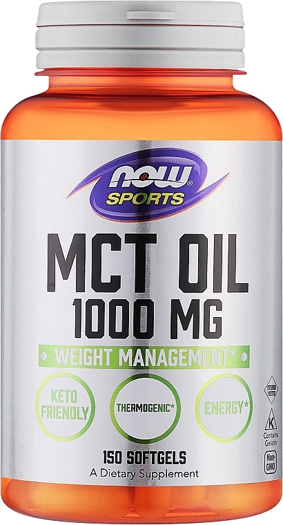 Olej MCT w żelowych kapsułkach - NOW Foods MCT Oil, 1000 Mg — Zdjęcie N1