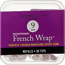 Wąskie tipsy - Dashing Diva French Wrap White 50 Tips (Size 9) — Zdjęcie N1