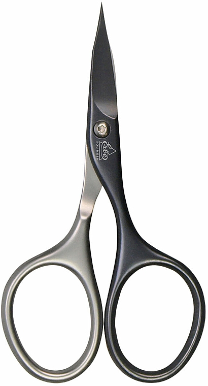 Nożyczki do paznokci, czarno-srebrne 81582, 9 cm - Erbe Solingen Titan-Edition Manicure Combi Nail Scissors Black Silver — Zdjęcie N1