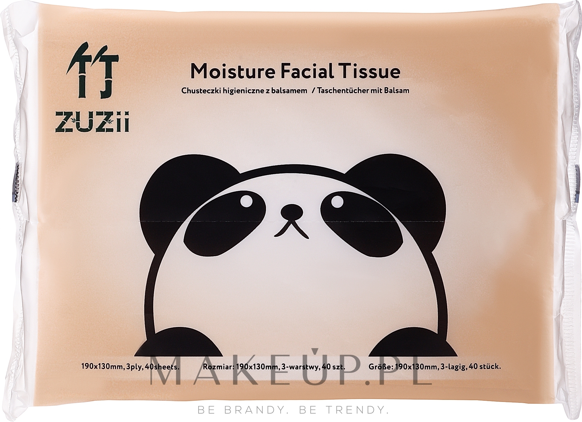 Bambusowe chusteczki higieniczne z balsamem - Zuzii Moisture Facial Tissue — Zdjęcie 40 szt.
