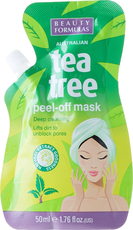 Głęboko oczyszczająca maska peel-off - Beauty Formulas Tea Tree Peel-Off Mask