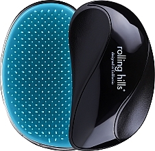 Kompaktowa szczotka do włosów, czarna - Rolling Hills Compact Detangling Brush Black — Zdjęcie N2