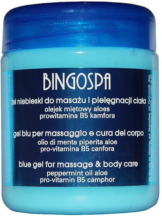 Żel niebieski do masażu Olejek miętowy, aloes, prowitamina B5 i kamfora - BingoSpa Bingo Gel Blue — Zdjęcie N1