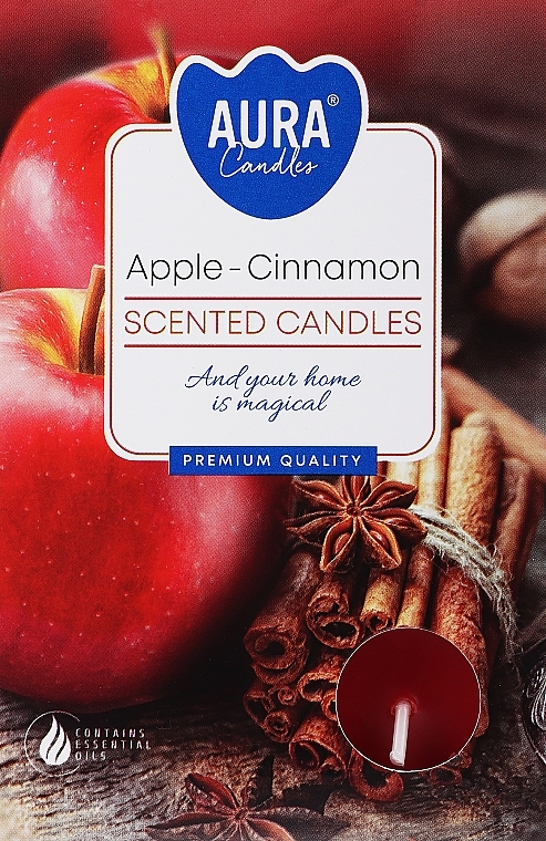 Zestaw podgrzewaczy zapachowych Jabłko i cynamon - Bispol Apple Cinnamon Scented Candles — Zdjęcie N1