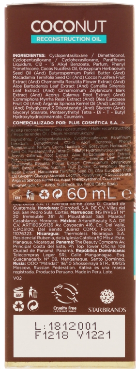 Rewitalizujący olejek do włosów - Kativa Coconut Reconstruction Oil — Zdjęcie N3