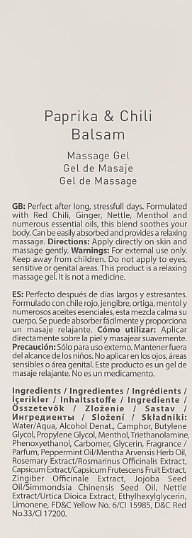 Żel do masażu z ekstraktem z papryczki chili - Farmasi Paprika & Chilli Balsam Massage Gel — Zdjęcie N3