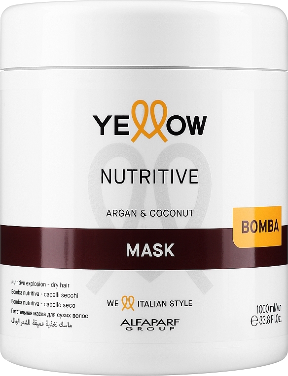 Odżywcza maska do włosów - Yellow Nutrive Argan & Coconut Mask — Zdjęcie N2