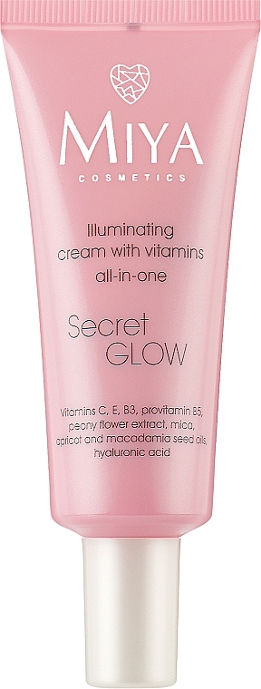 Rozświetlający krem z witaminami do twarzy, na dekolt i pod oczy - Miya Cosmetics Secret Glow