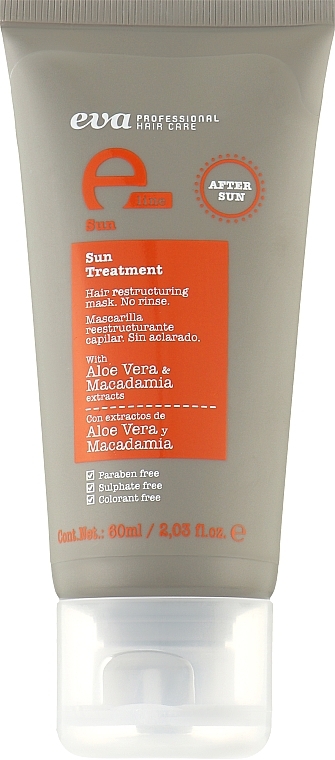 Odżywka do włosów po plaży i basenie - Eva Professional E-Line Sun Hair Treatmaent — Zdjęcie N1
