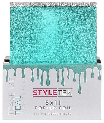 Folia do włosów umożliwiająca łatwe dozowanie pojedynczych arkuszy, zielona - StyleTek — Zdjęcie N1