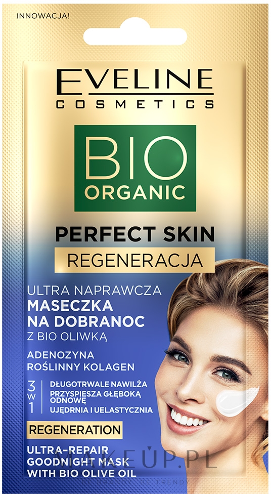 Ultranaprawcza maseczka na noc z biooliwką - Eveline Cosmetics Perfect Skin — Zdjęcie 8 ml