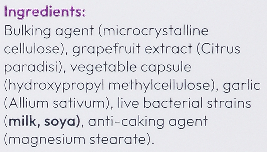 Zaawansowana formuła probiotyczna z dodatkiem czosnku i ekstraktu z grejpfruta - Bio-Kulit Candea — Zdjęcie N2