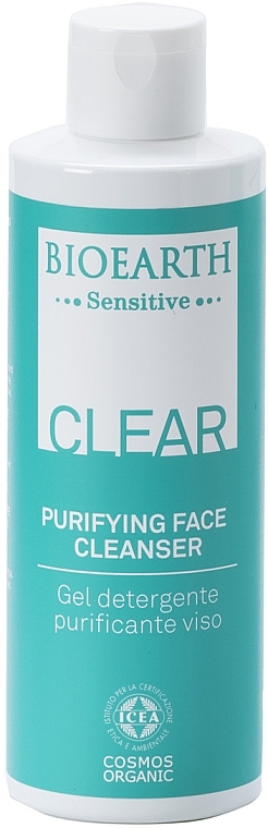 Żel oczyszczający do skóry problematycznej i mieszanej - Bioearth Sensitive Clear Purifying Face Cleanser