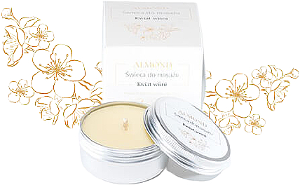 Świeca do masażu Kwiat wiśni - Almond Cosmetics Cherry Blossom Massage Candle — Zdjęcie N1