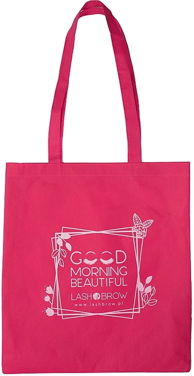 PREZENT! Torba typu shopper, różowa - Lash Brows Good Mornig Beautiful — Zdjęcie N1