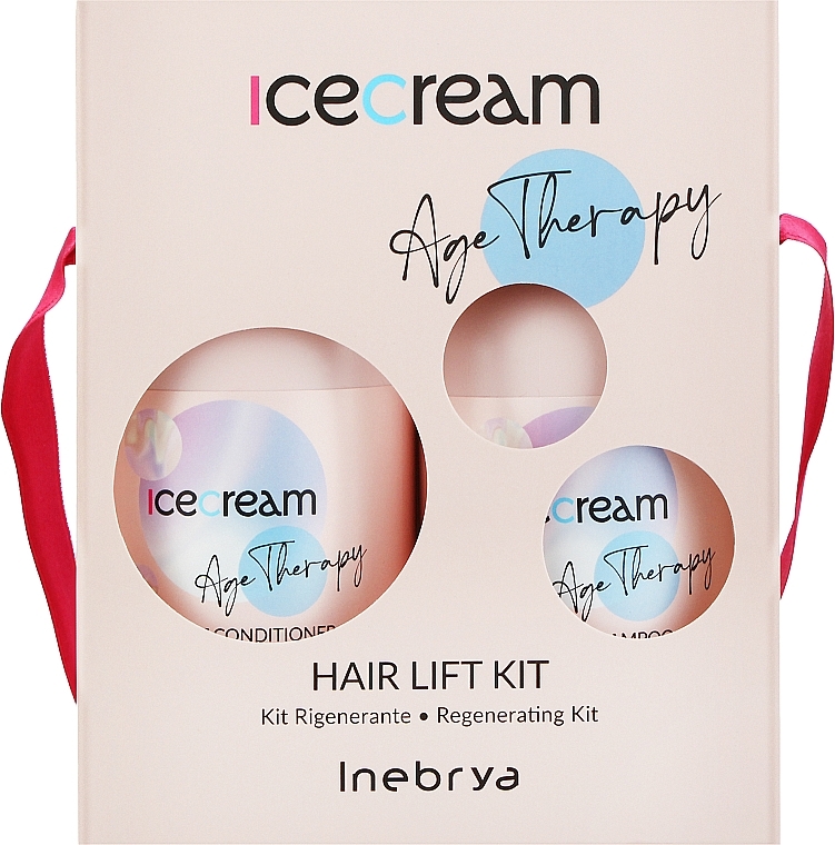 Zestaw - Inebrya Ice Cream Age Therapy Hair Lift Kit Set (shamp/300ml + cond/300ml) — Zdjęcie N1