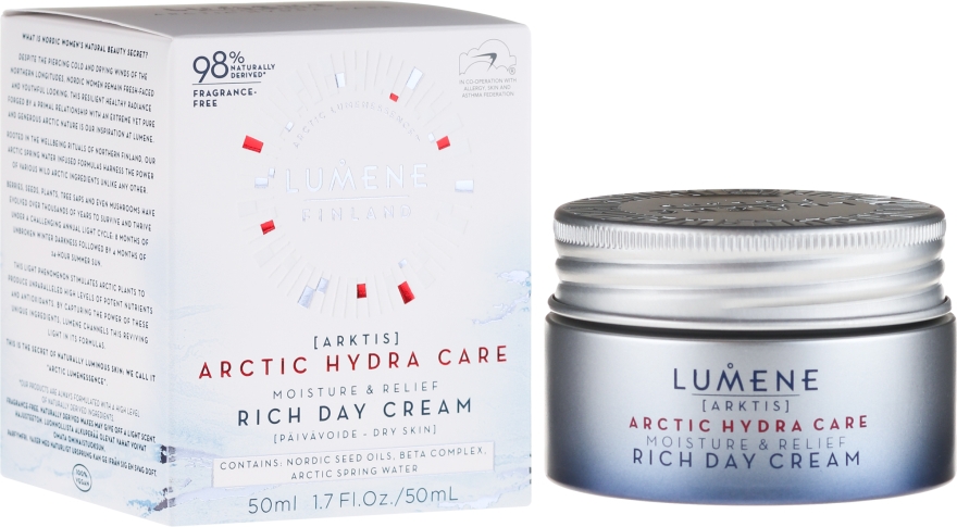 Bogaty nawilżający krem do twarzy - Lumene Arctic Hydra Moisture Relief Cream — Zdjęcie N1