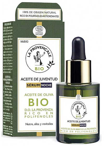 Przeciwstarzeniowe serum do twarzy na noc - La Provencale Bio Night Serum In Oil — Zdjęcie N1