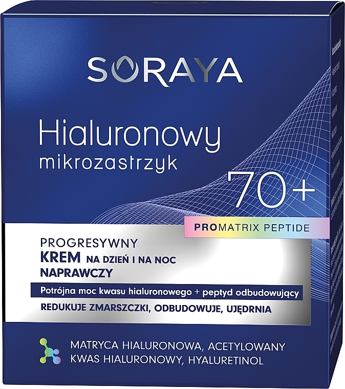 Regenerujący krem do twarzy 70+ - Soraya Hyaluronic Microinjection Pro Matrix Peptide Repairing Cream — Zdjęcie N2