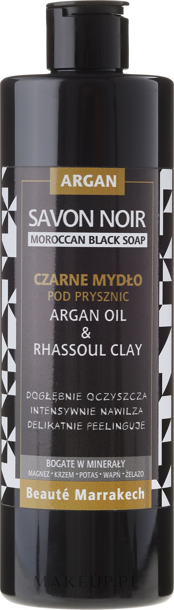 Czarne mydło pod prysznic Olej arganowy i glinka rhassoul - Beauté Marrakech Shower Black Soap Argan Oil & Rhassoul Clay — Zdjęcie 400 ml