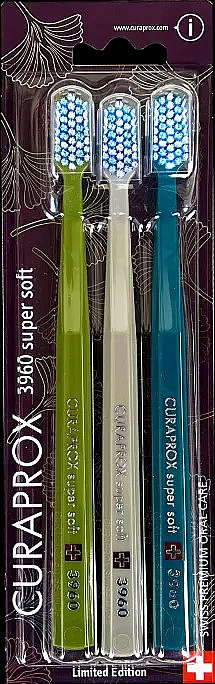 Zestaw szczoteczek do zębów Super Soft, zielona, szara i niebieska - Curaprox — Zdjęcie N1