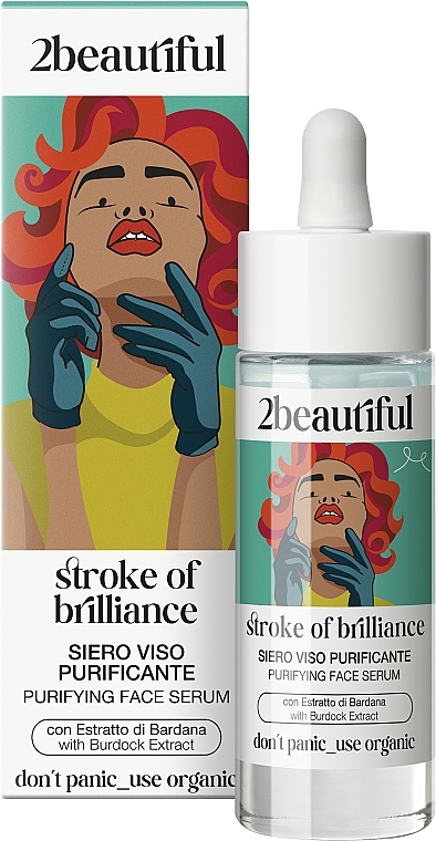 Oczyszczające serum do twarzy z ekstraktem z łopianu - 2beautiful Stroke Of Brilliance Purifying Face Serum — Zdjęcie N2