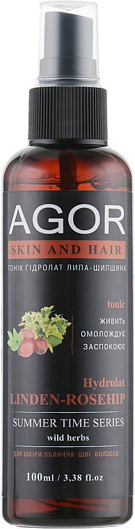 Hydrolat Lipa i dzika róża - Agor Summer Time Skin And Hair Tonic — Zdjęcie N2