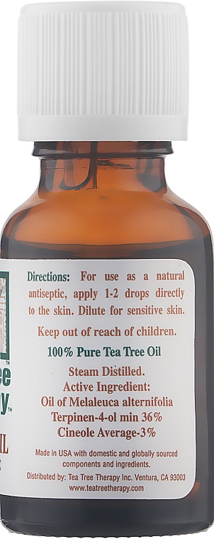 Olejek z drzewa herbacianego 100% organiczny - Tea Tree Therapy Tea Tree Oil — Zdjęcie N2