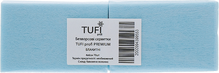 Grube, niestrzępiące się chusteczki, 4 x 6 cm, niebieskie - Tufi Profi Premium — Zdjęcie N1