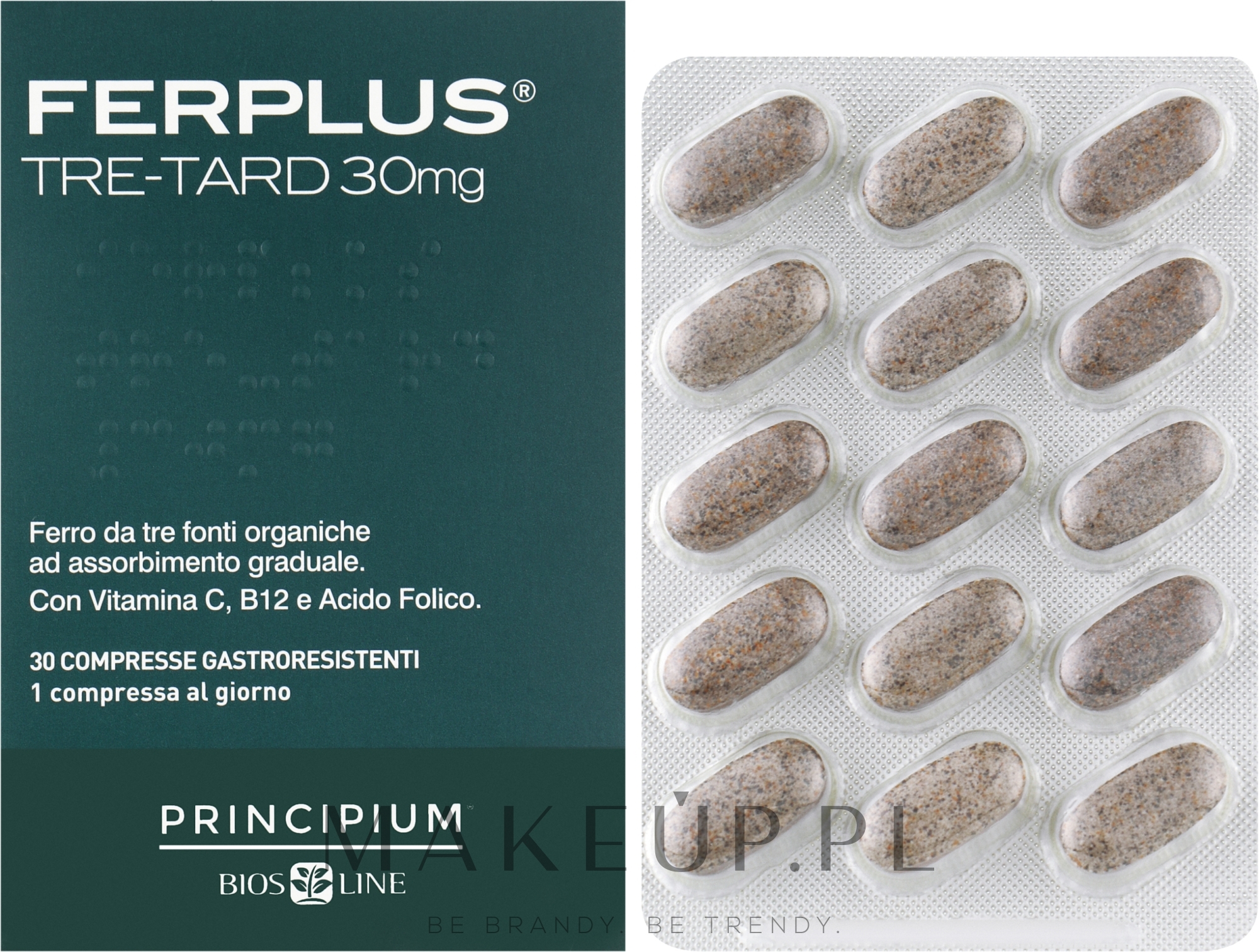 Suplement diety FerPlus potrójne działanie - BiosLine Principium FerPlus Tre-Tard — Zdjęcie 30 szt.