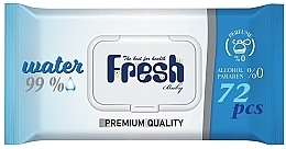 Chusteczki nawilżane, niebieskie, z klipsem, 72 szt. - Fresh Baby 99% Water Blue Wipes — Zdjęcie N1