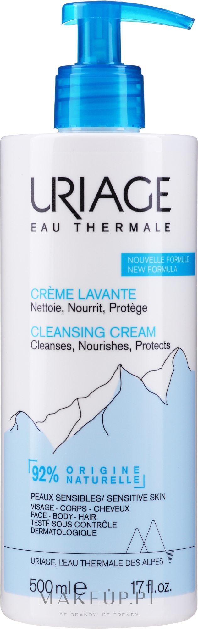 Odżywczy krem oczyszczający bez mydła do skóry wrażliwej - Uriage Crème Lavante Nourishing And Cleansing Cream — Zdjęcie 500 ml