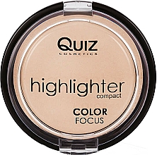 Puder rozświetlający do twarzy - Quiz Color Focus Highlighter Powder  — Zdjęcie N1