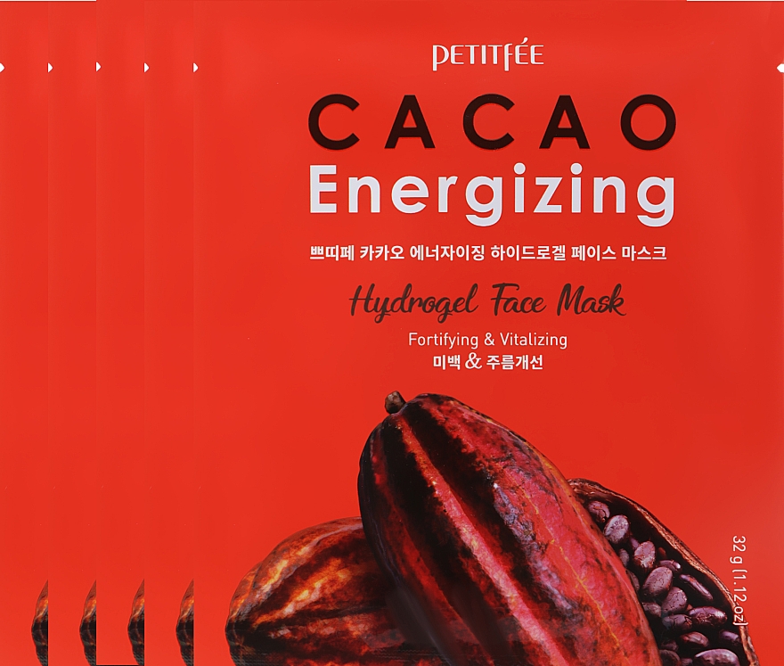 Tonizująca maska hydrożelowa do twarzy z ekstraktem z kakao - Petitfee & Koelf Cacao Energizing Hydrogel Face Mask — Zdjęcie N2