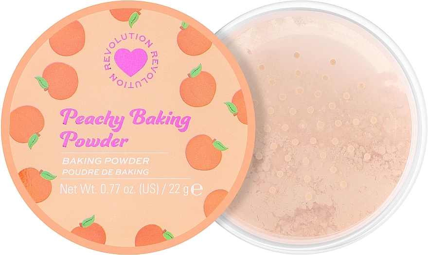 Sypki puder brzoskwiniowy do twarzy - I Heart Revolution Loose Baking Powder Peach — Zdjęcie N1