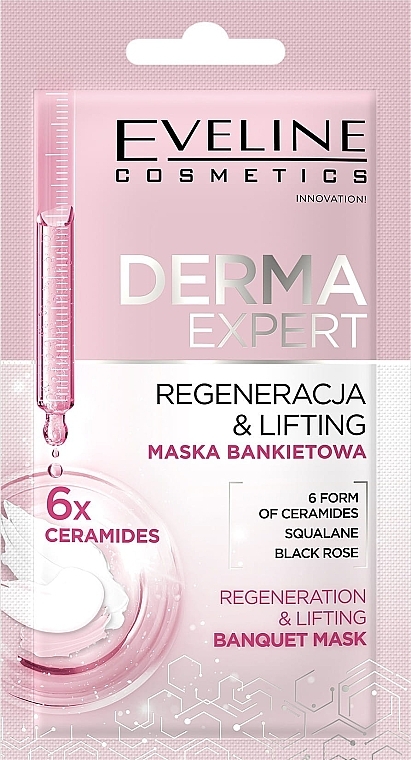 Maseczka do twarzy - Eveline Cosmetics Derma Expert Regeneration And Lifting Banquet Mask — Zdjęcie N1