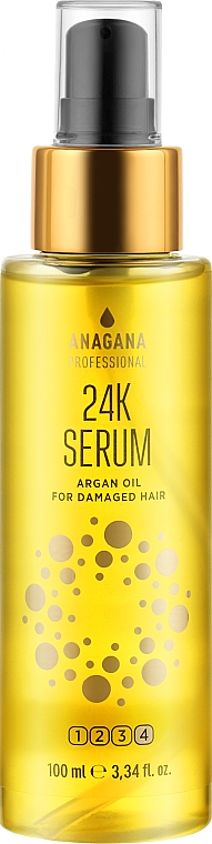 Fluid z olejkiem arganowym do włosów zniszczonych - Anagana 24K Argan Oil Serum — Zdjęcie N1