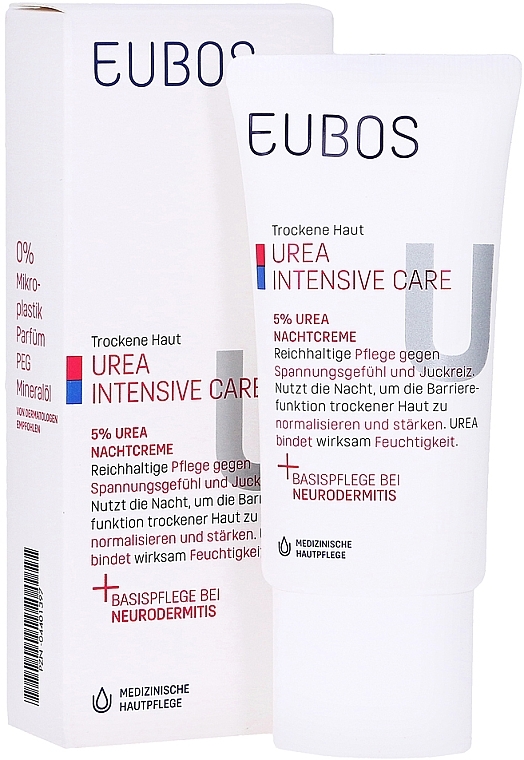Krem na noc z 5% mocznikiem do skóry suchej - Eubos Med Urea Intensive Care 5% Urea Night Cream — Zdjęcie N1