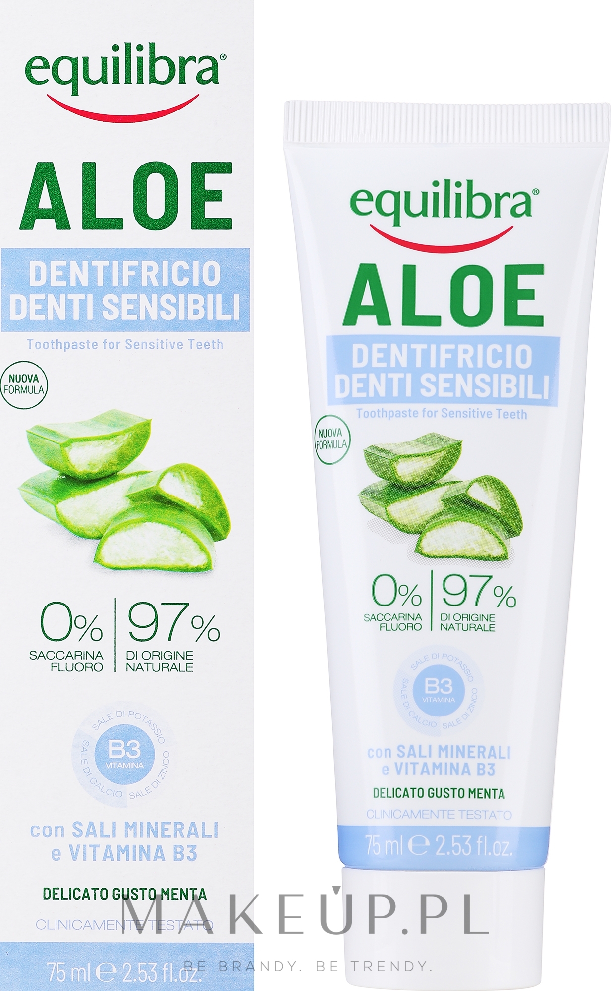 Aloesowa pasta-żel do wrażliwych zębów i dziąseł - Equilibra Aloe Gel Sensitive — Zdjęcie 75 ml