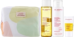 Zestaw - Clarins Cleansing Essentials for Normal Skin (f/milk/200ml + f/lot/200ml + f/scrub/15ml + bag) — Zdjęcie N2