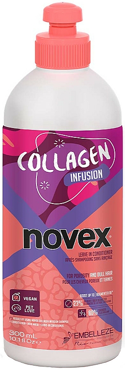 Kolagenowa odżywka bez spłukiwania do włosów zniszczonych i matowych - Novex Collagen Infusion Leave-In Conditioner — Zdjęcie N1