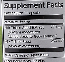 Suplement diety Ostropest plamisty 250 mg, 120 szt - Swanson Milk Thistle — Zdjęcie N2