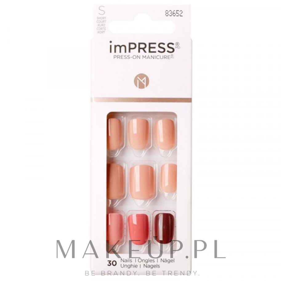 Sztuczne paznokcie żelowe - Kiss imPress S Short Length Press-On Manicure — Zdjęcie Before Sunset