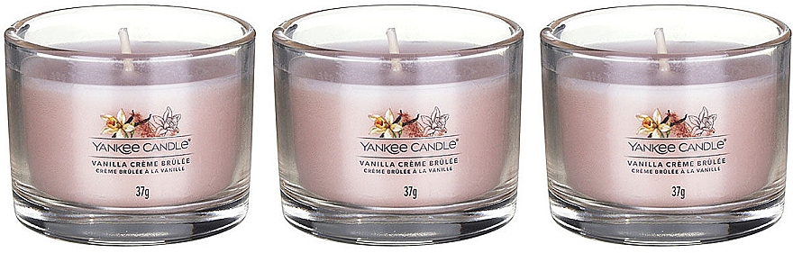 Zestaw świec zapachowych Vanilla creme brulee - Yankee Candle Vanilla Creme Brulee (candle/3x37g) — Zdjęcie N2