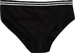 Kup Bawełniane majtki damskie z ozdobnym paskiem w talii, czarne - Moraj